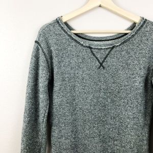 aerie Raw Hem Terry Boat Neck Pullover Sweatshirt